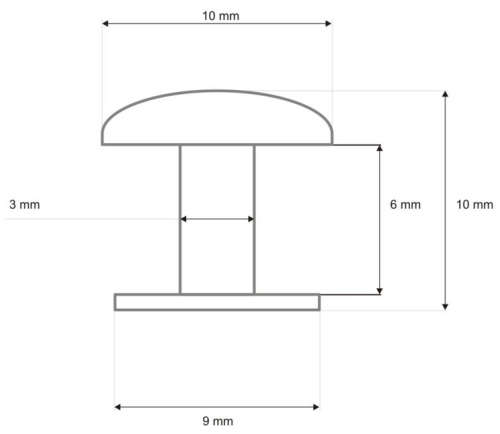 Nity 10x9mm kaletnicze SREBRNY 100szt