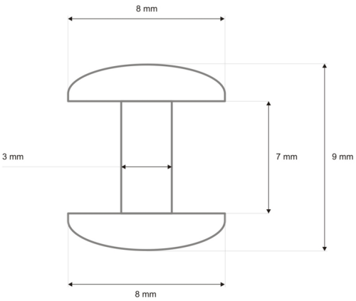 Nity 8x9mm LUX kaletnicze Czarny Mat 100szt
