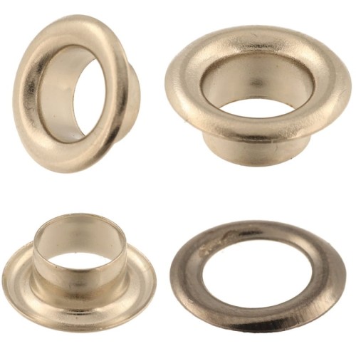 Oczka metalowe 6 mm krótkie – 100 szt + podkładki, kołnierz 11 mm