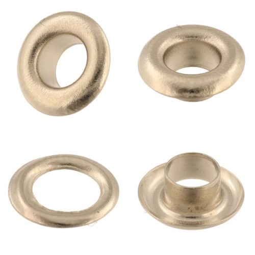 Oczka metalowe 5 mm krótkie – 100 szt + podkładki, kołnierz 9 mm