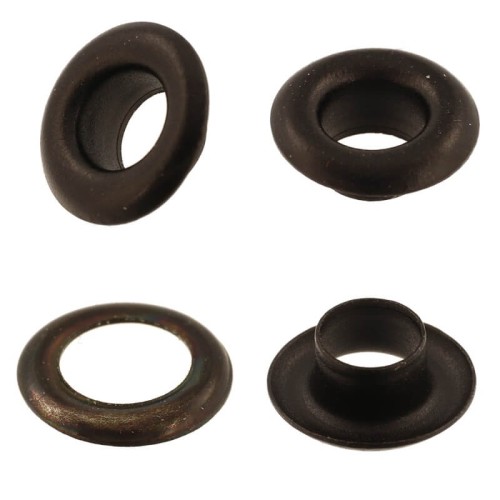 Oczka metalowe 5 mm krótkie – 100 szt + podkładki, kołnierz 9 mm