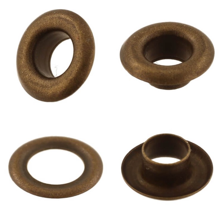 Oczka metalowe 5 mm krótkie – 100 szt + podkładki, kołnierz 9 mm