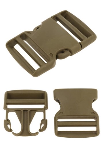 Klamra Zapięcie 50mm plastik 2xRegualcja 5szt OLIWKA