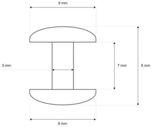 Nity Nierdzewne 8x9mm Dwustronne 50szt Lux