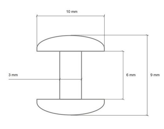 Nity 10x9mm Dwustronne Zbitki ZŁOTE 100szt