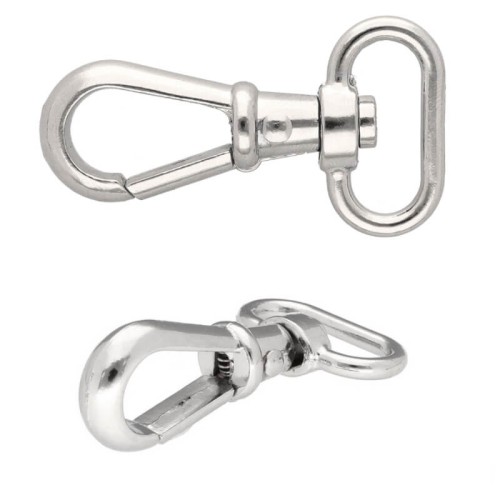 Karabinek Metalowy na Taśmę 25mm Srebrny