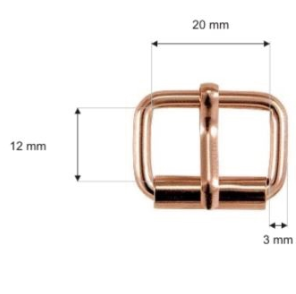 Klamra Sprzączka Rymarska 20/12/3mm Złota 10szt
