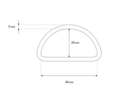 Półkole metalowe 40/25/3 mm rozginane 10szt