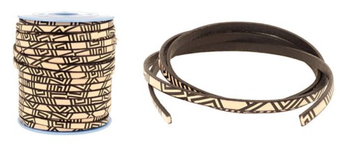 Rzemyk skórzany rzemień płaski 5 x 2 mm Etno 1 metr