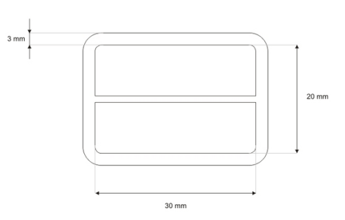Regulator Metalowy Krawiecki 30/20/3mm 10szt St.złoto