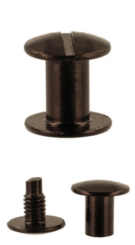 Nity skręcane Śruba Introligatorska 7 mm Czarne 10 szt