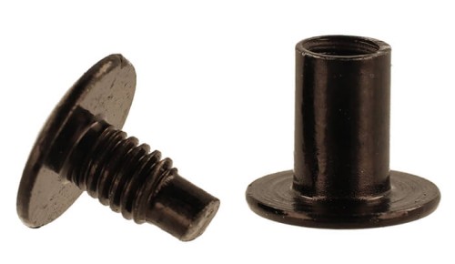 Nity skręcane Śruba Introligatorska 7 mm Czarne 10 szt