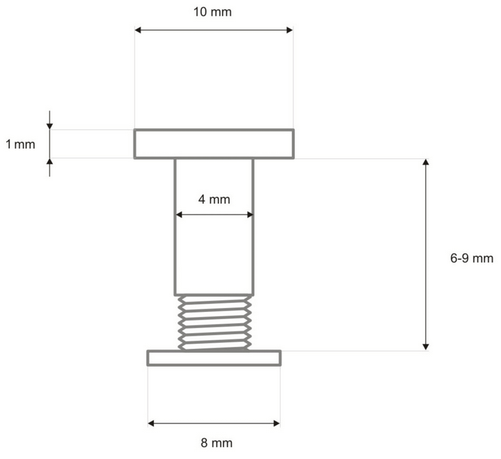 Nit skręcany Nity Śrubka 10x4x9 mm 10szt