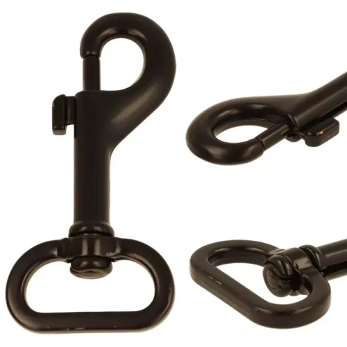 Karabińczyk 25x67mm zapięcie Nierdzewny Czarny MAT