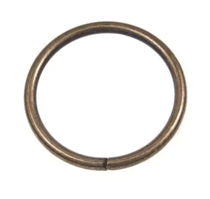 Kółko metalowe 40mm drut 4mm Stare Złoto 10szt
