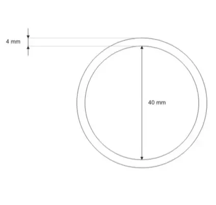 Kółko metalowe 40mm drut 4mm Stare Złoto 10szt