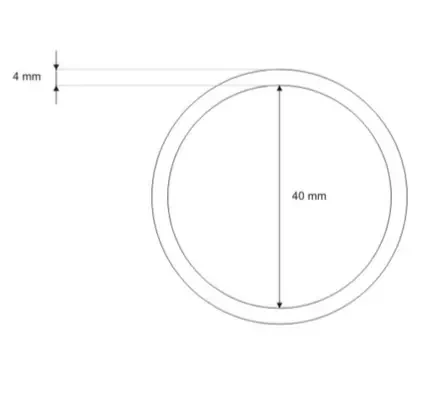 Kółko metalowe 40mm drut 4mm SREBRNE 10szt