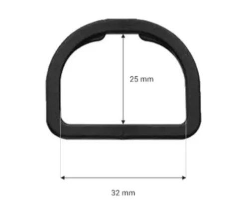 Półkółko plastikowe 32/25mm Czarne 20szt