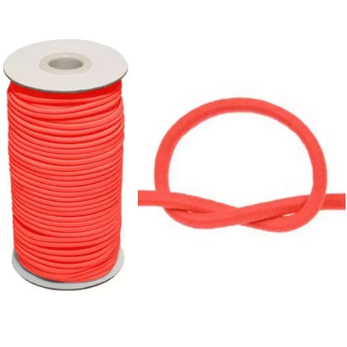 GumoSznurek Poliestrowy 2mm Pomarańcz Neon 50mb