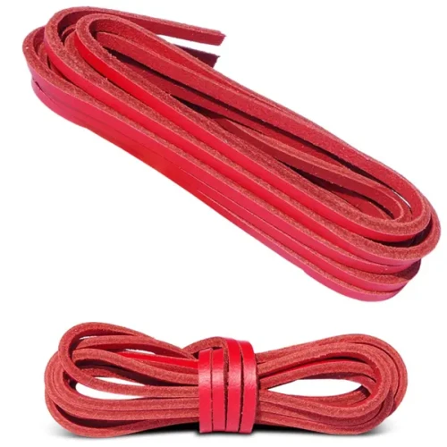 Sznurówki Skórzane Rzemyk 120cm Czerwone