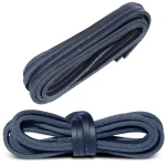 Sznurówki Skórzane Rzemyk 120cm Granatowe