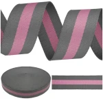 Taśma Nośna 38mm Bawełniana Poliester 5mb Szara Róż Szara