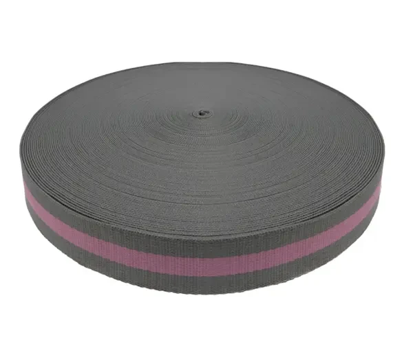 Taśma Nośna 38mm Bawełniana Poliester 5mb Szara Róż Szara