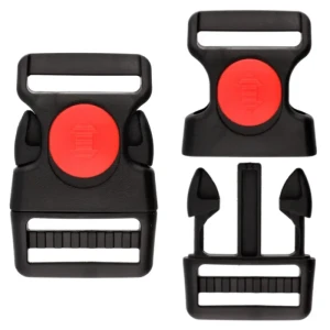 Klamra 38 mm plastikowa mrozoodporna blokada – czarno-czerwona, 5 szt.