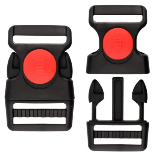 Klamra 38 mm plastikowa mrozoodporna blokada – czarno-czerwona, 5 szt.