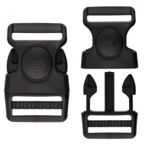 Klamra 38 mm plastikowa mrozoodporna z blokadą – czarna, 5 szt.