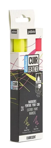 Zestaw 2x Markerów FLUO do Malowania Skóry PEBEO Farba do skóry