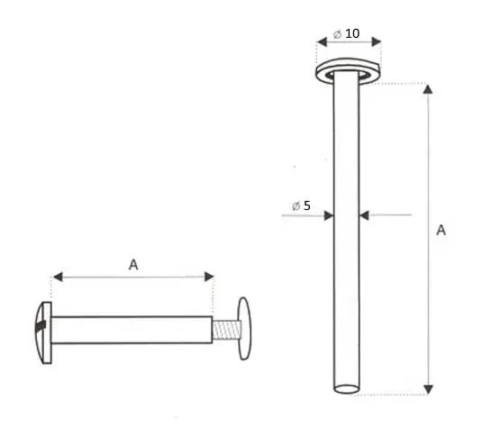 Nity skręcane Śrubka 3,5mm Srebrny 5szt Nity Introligatorskie