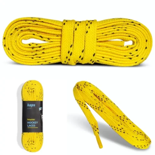 Sznurówki 182 cm Poliestrowe Żółto Czarne Łyżwy Hokej IMPREGNOWANE