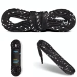 Sznurówki 243 cm Poliestrowe Czarno Białe Łyżwy Hokej IMPREGNOWANE