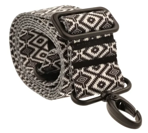 PASEK do Torebki 40mm BLACK ROMB regulowany Zepnij CZARNY MAT