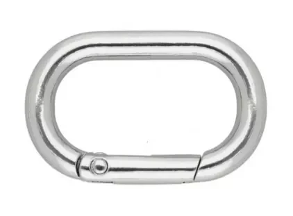 OWAL Szekla 25mm / 15mm Otwierany 5szt SREBRNY karabińczyk