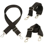 PASEK do Torebki 40mm CZARNY regulowany Zepnij Okucia Srebrne