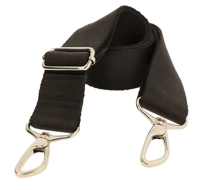 PASEK do Torebki 40mm CZARNY regulowany Zepnij Okucia Srebrne