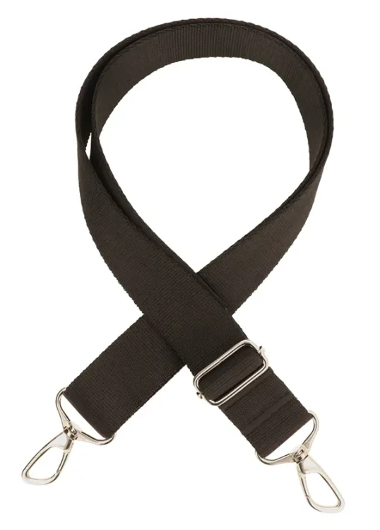 PASEK do Torebki 40mm CZARNY regulowany Zepnij Okucia Srebrne