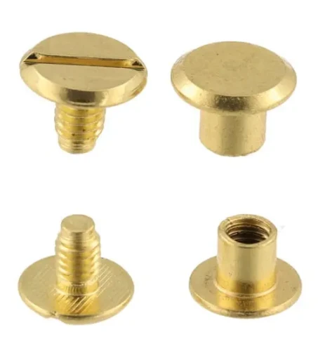 Nity skręcane Nit Śrubka 5mm Złoty płaski 5szt