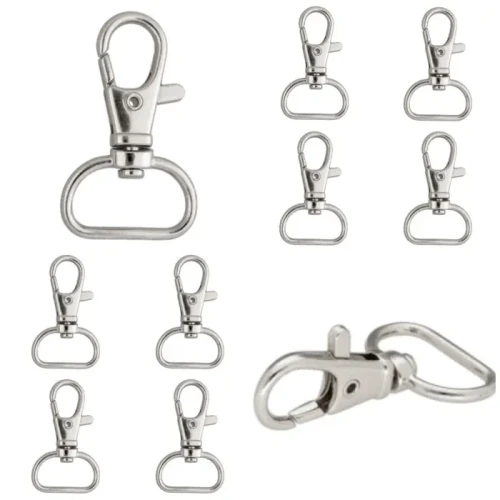 Karabińczyk 20x43 mm 6g RYBKA karabinek Brelok 10szt SREBRNY