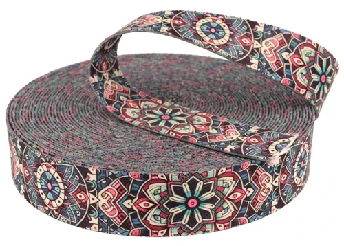 Taśma Nośna 40mm z Nadrukiem Sublimacyjnym ETNO MANDALA