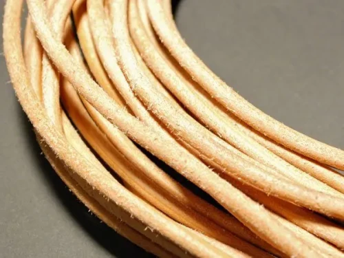 Rzemień Rzemyk Skóra 2mm Naturalny 5mb Skórzany