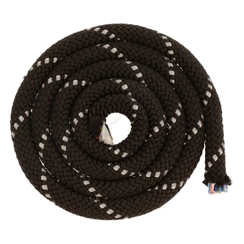Lina 10mm z Odblaskiem Linka z Rdzeniem 1000kg Polipropylen Czarna 5 metrów