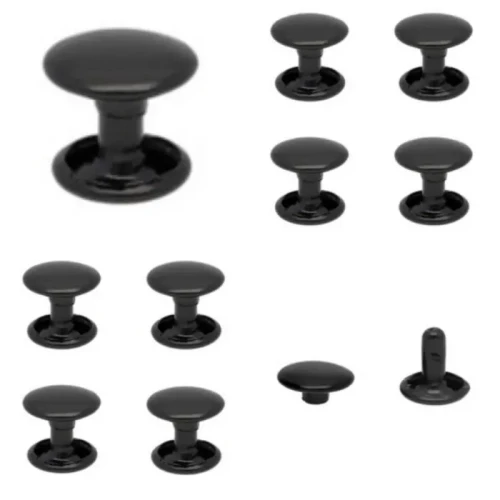 Nity Dwustronne 8x6mm Kaletnicze Czarny Mat 100 szt