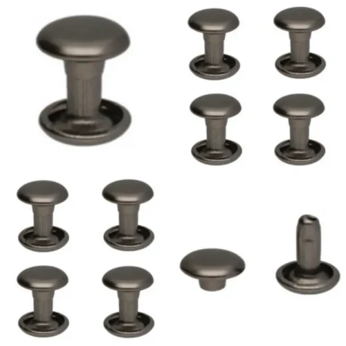 Nity Dwustronne 8x9mm Kaletnicze Ciemny Nikiel  Zestaw 100 szt