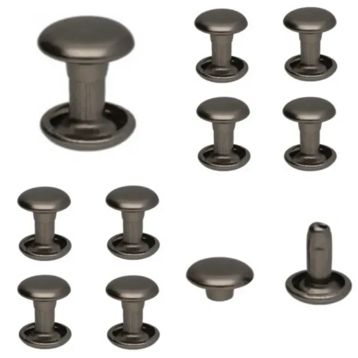 Nity Dwustronne 8x9mm Kaletnicze Ciemny Nikiel  Zestaw 100 szt