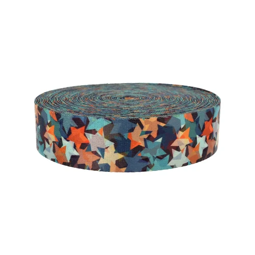 Taśma Nośna 50mm z Nadrukiem Sublimacyjnym GWIAZDKI