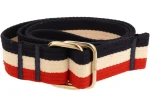 Pasek do Spodni Bawełniany 40mm Paski Granat Biały Czerwony