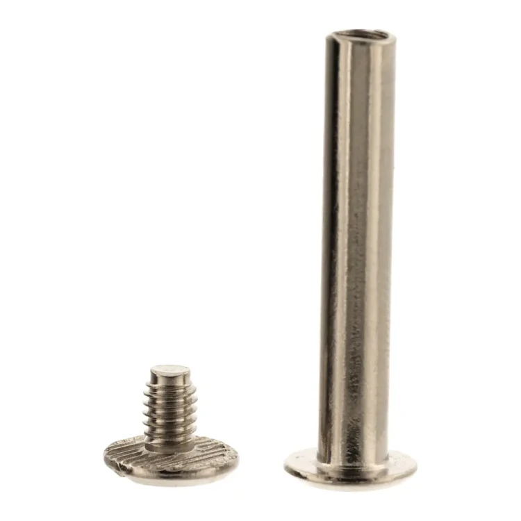Nity skręcane Nit Śrubka 40mm Srebrny płaski 10szt